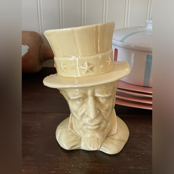 Vintage Kitschy Uncle Sam Yellow Ceramic Planter🇺🇸❤️ - Picture 2 of 13